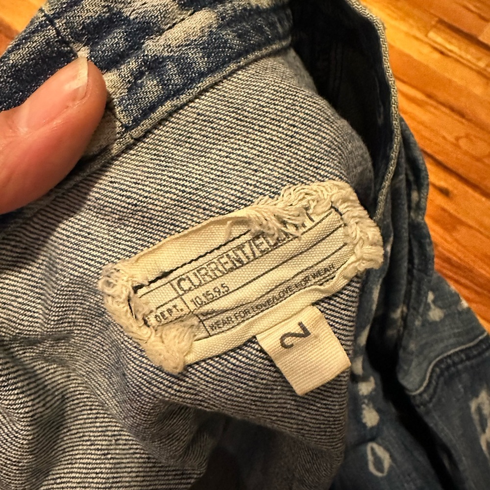Current/Elliott Indigo Patterned Denim Kimono Jac… - image 3